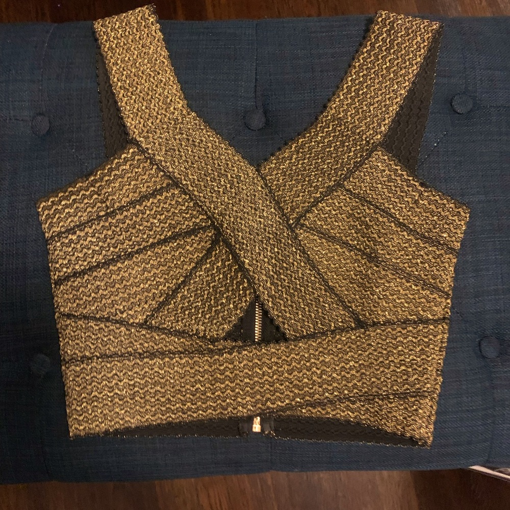 Gold crop top